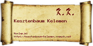 Kesztenbaum Kelemen névjegykártya